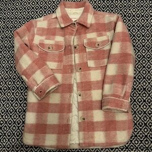 Joe Fresh Jillian Harris Girls Pink & Cream Shacket